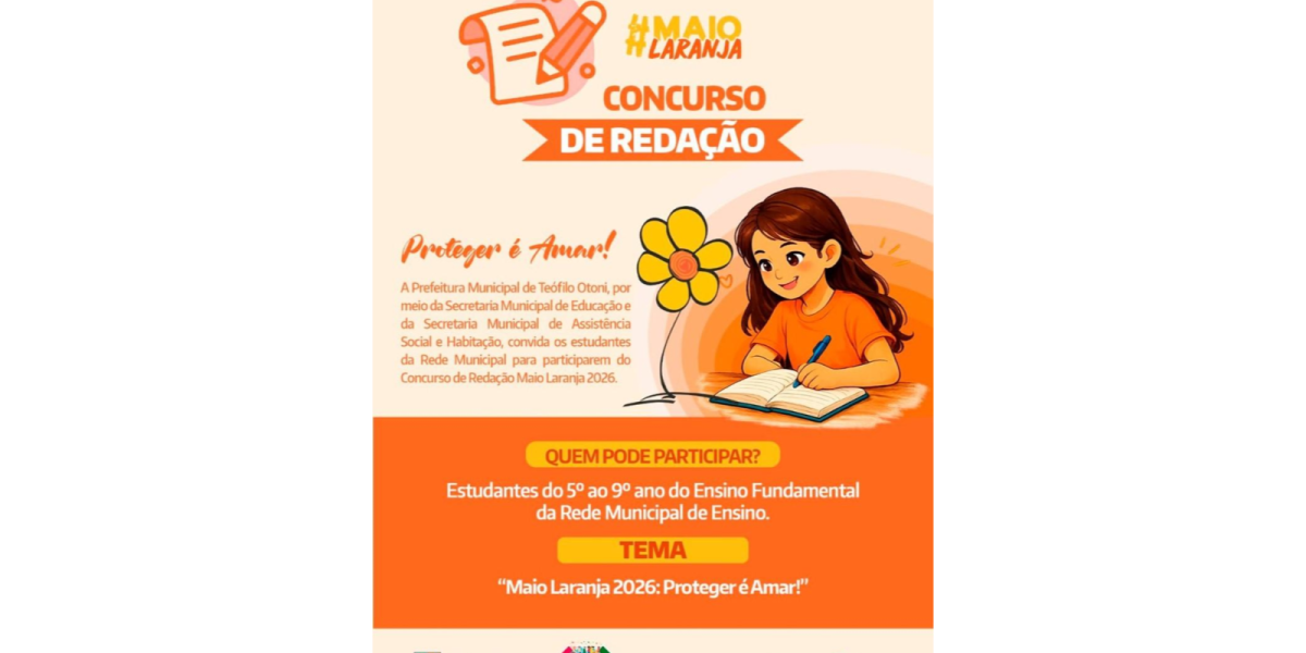 Concurso de Redação Maio Laranja 2026 premia estudantes da rede municipal