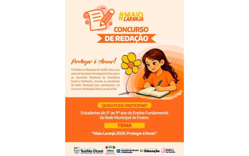 Concurso de Redação Maio Laranja 2026 premia estudantes da rede municipal
