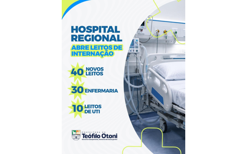 Hospital Regional abre leitos de internação em Teófilo Otoni