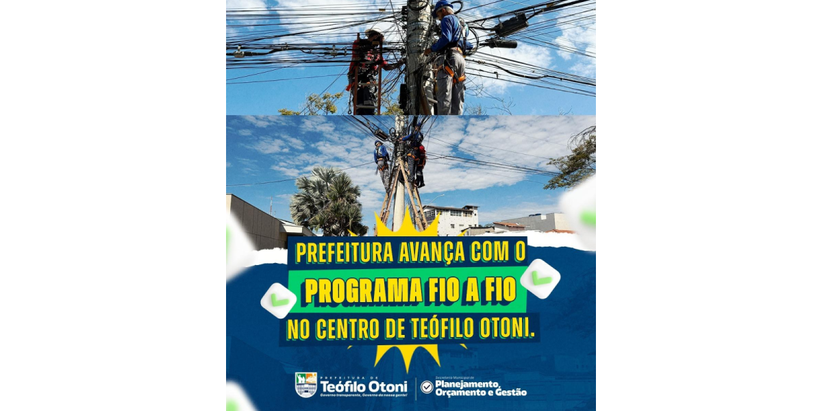 Programa Fio a Fio avança na organização do cabeamento urbano da área central