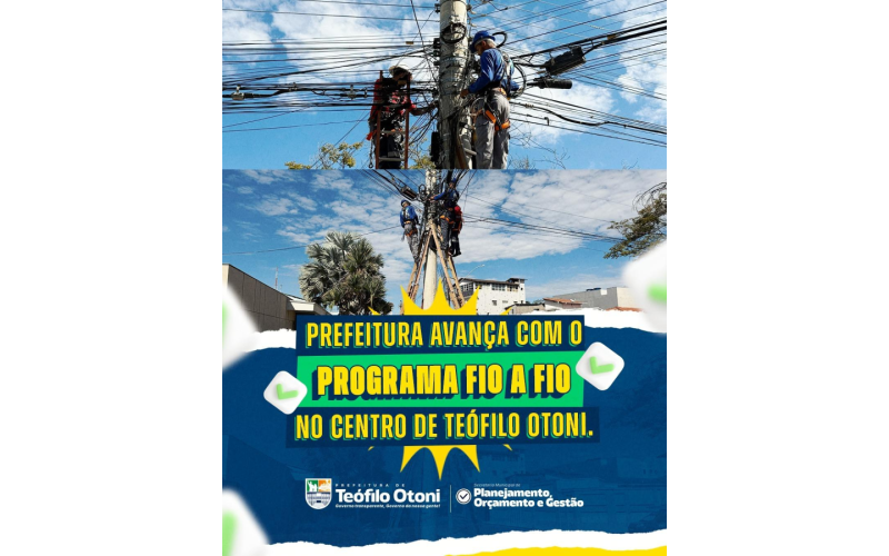 Programa Fio a Fio avança na organização do cabeamento urbano da área central