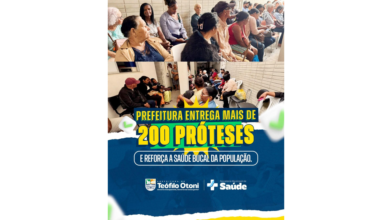 Prefeitura entrega mais de 200 próteses dentárias e reforça saúde bucal