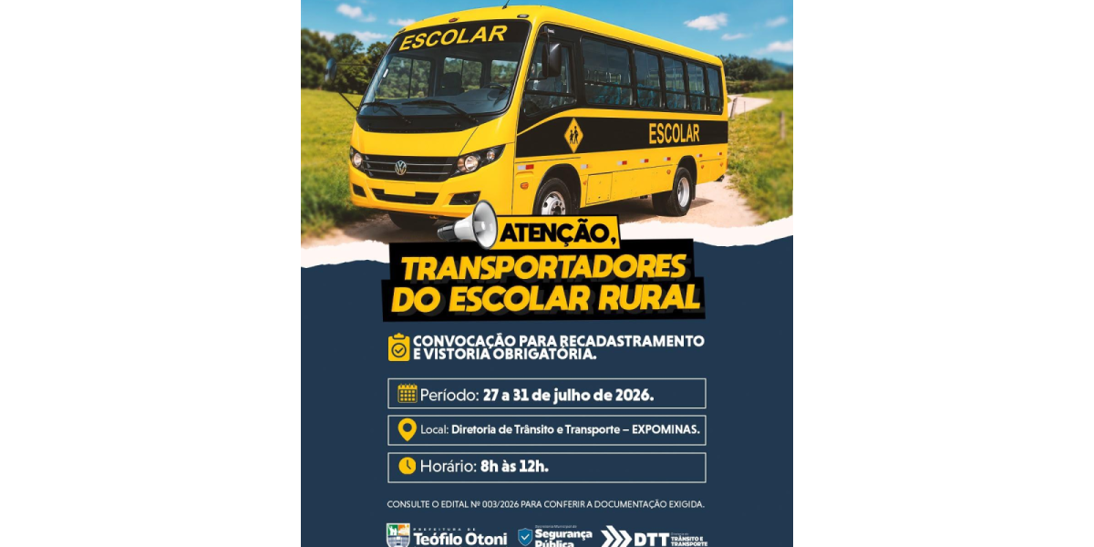 Transporte escolar rural passa por recadastramento e vistoria obrigatória