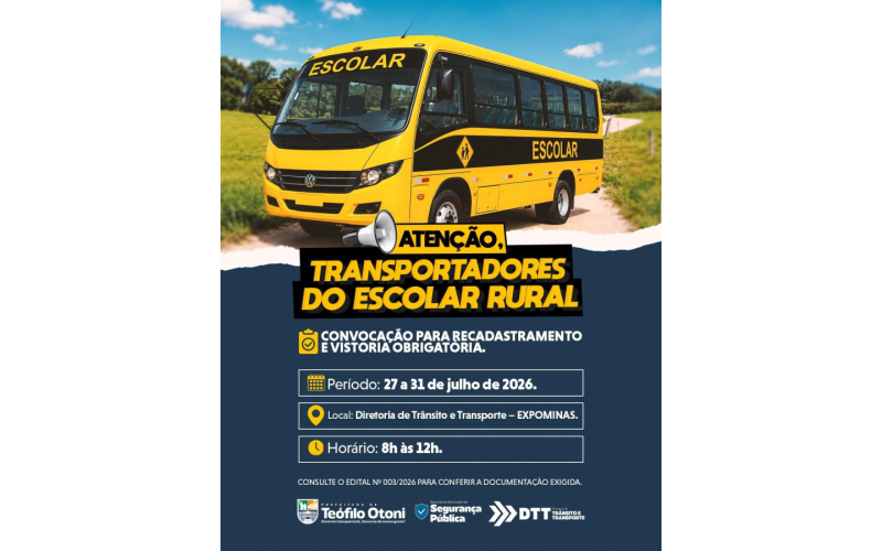 Transporte escolar rural passa por recadastramento e vistoria obrigatória
