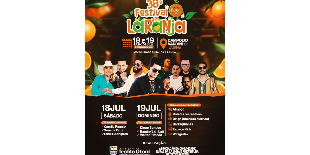 Festival da Laranja chega à 38ª edição com apoio da Prefeitura
