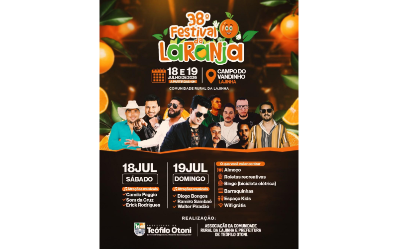 Festival da Laranja chega à 38ª edição com apoio da Prefeitura