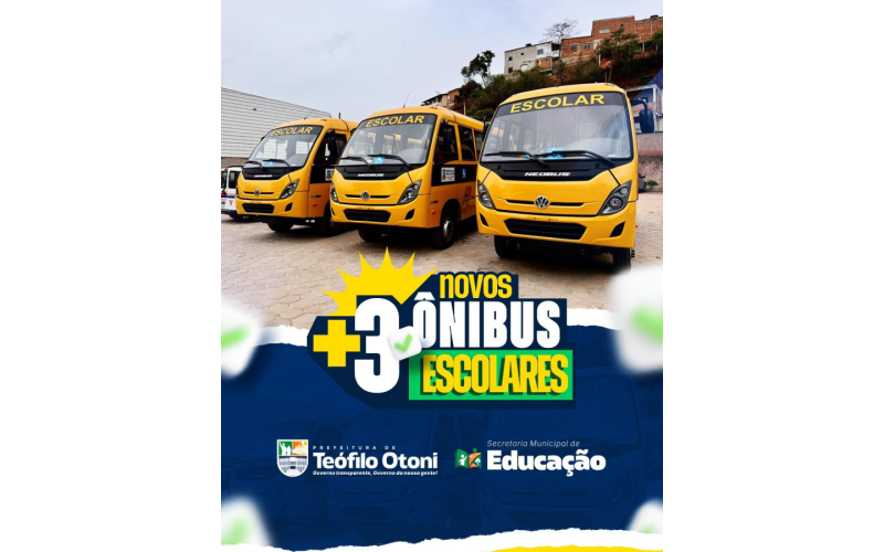 Prefeitura reforça transporte escolar com três novos ônibus