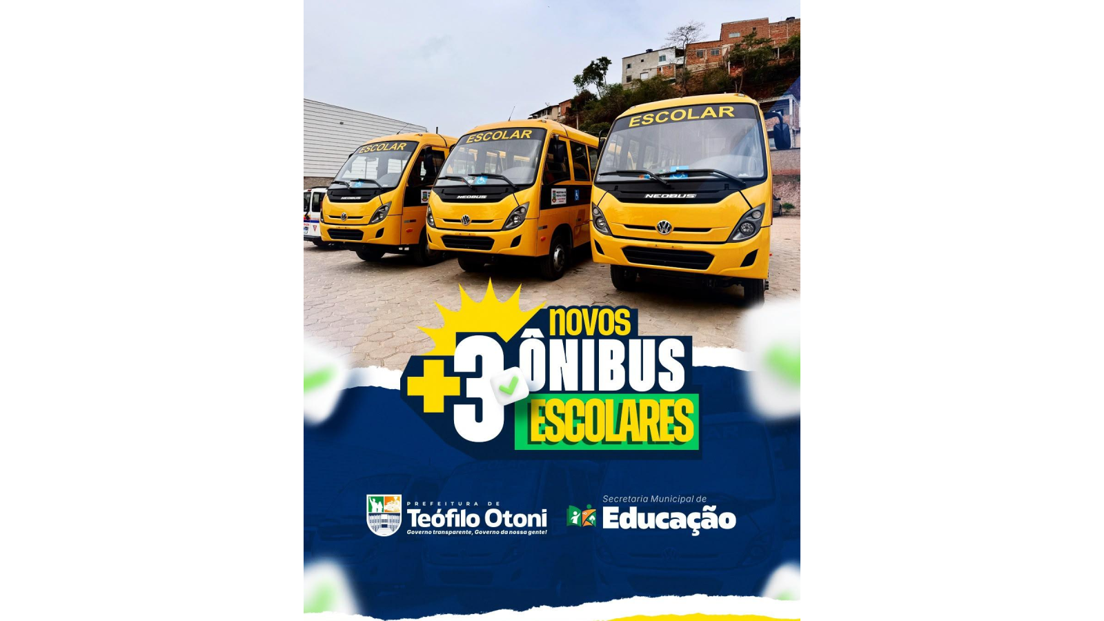 Prefeitura reforça transporte escolar com três novos ônibus
