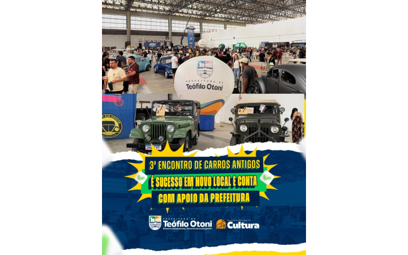 3º Encontro de Carros Antigos movimenta Teófilo Otoni em novo local