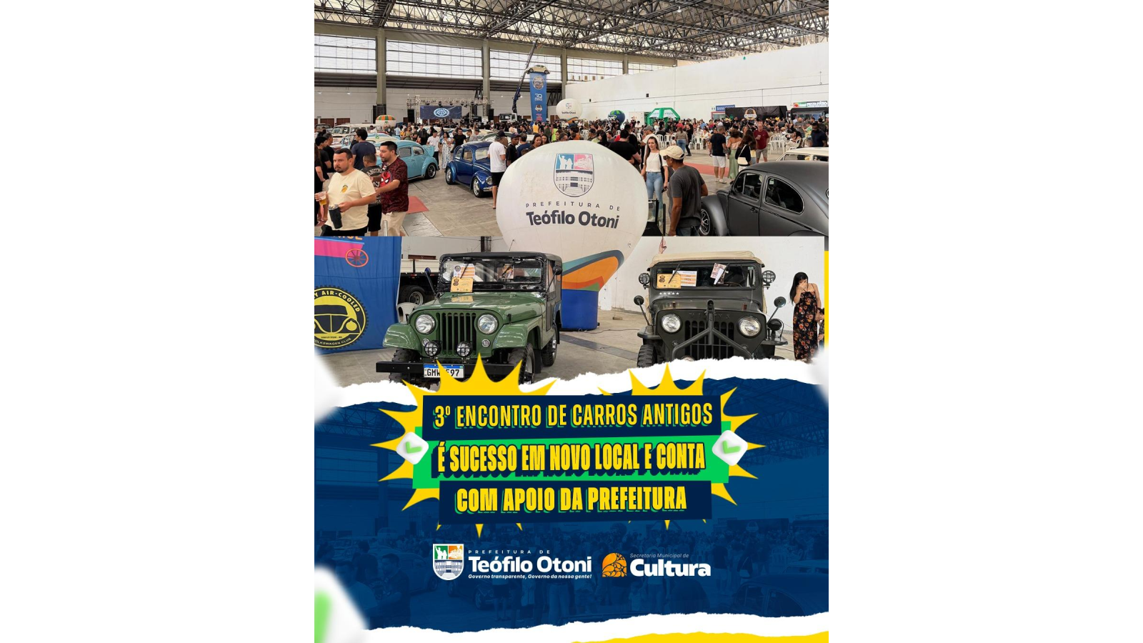 3º Encontro de Carros Antigos movimenta Teófilo Otoni em novo local