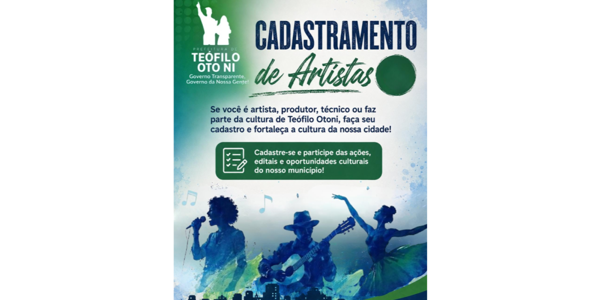 Prefeitura cadastra artistas interessados em credenciamento municipal