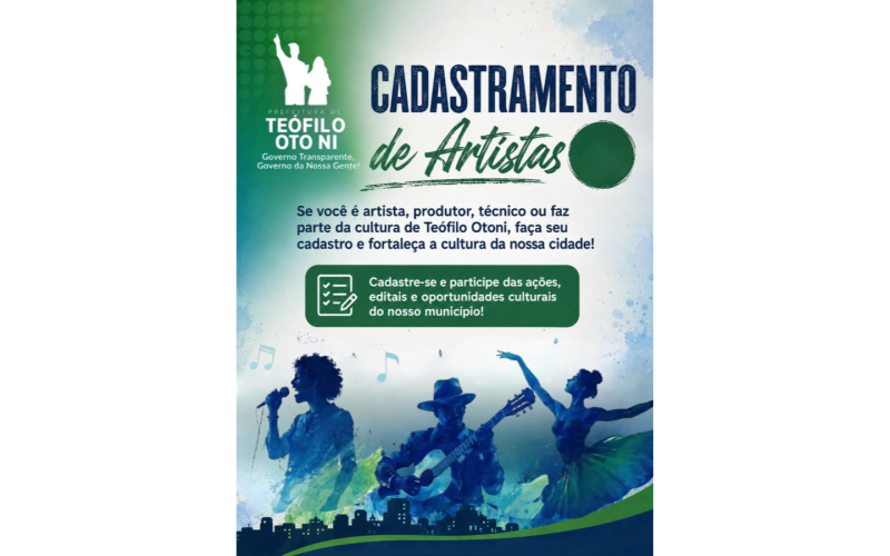 Prefeitura cadastra artistas interessados em credenciamento municipal