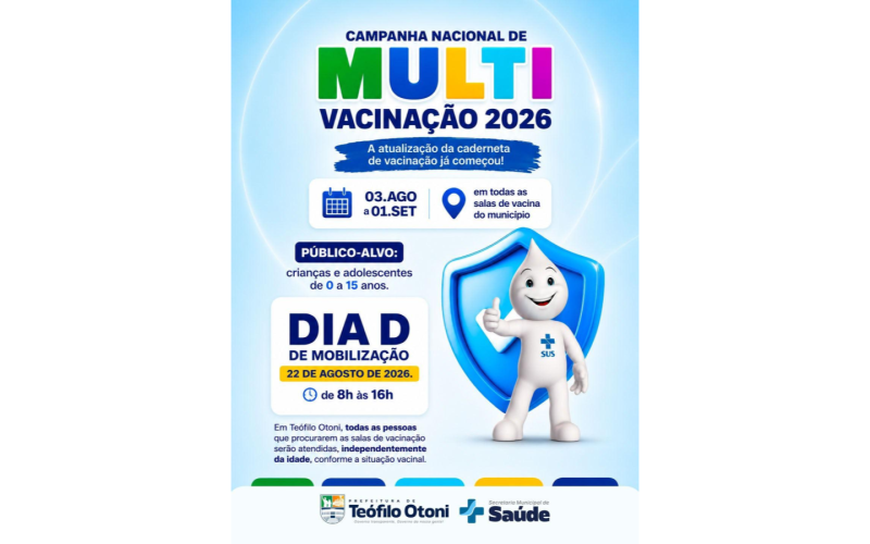 Teófilo Otoni promove Campanha Nacional de Multivacinação 2026