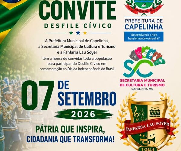 Capelinha realiza comemorações da Independência nos dias 6 e 7 de setembro